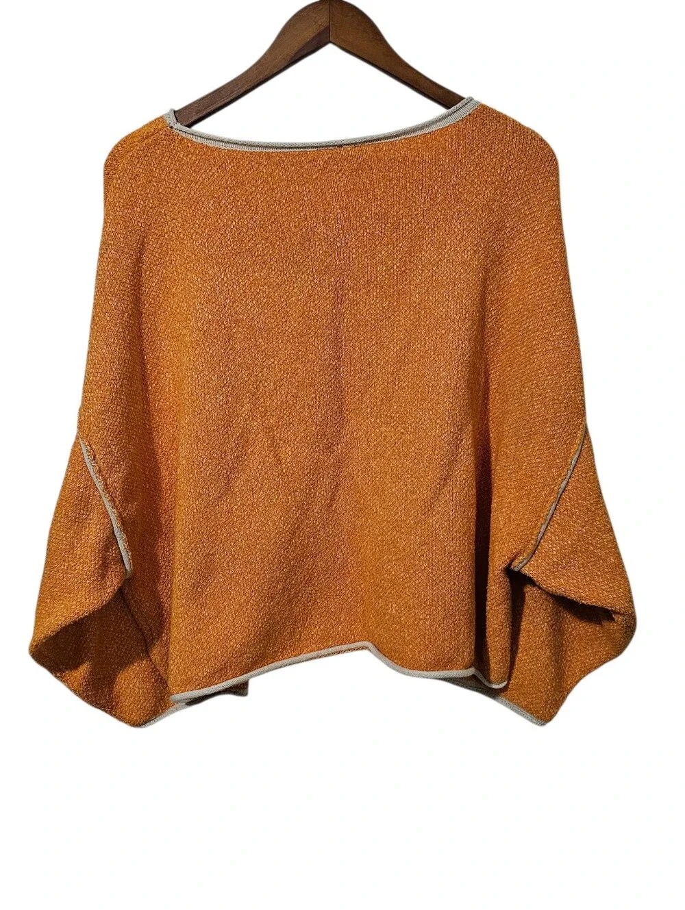 Free People Bardot Sweater – Women’s Large | Orange & White